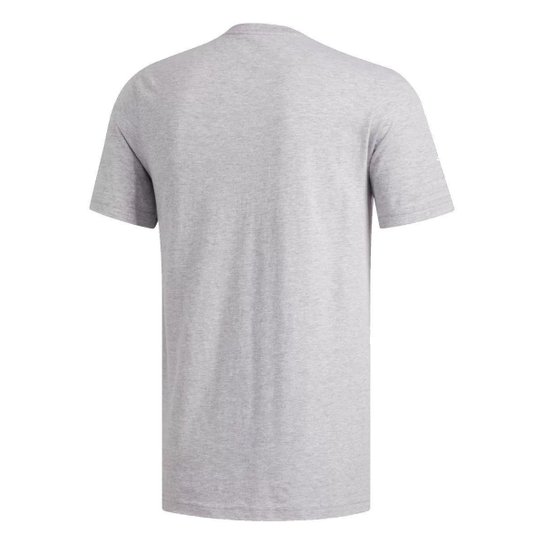 CAMISETA BASIC BADGE OF SPORT ED9607 - CINZA CLARO/PRETO M