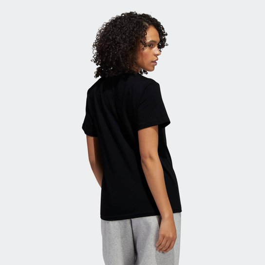 Camiseta Estampada Floral-Preto Adidas