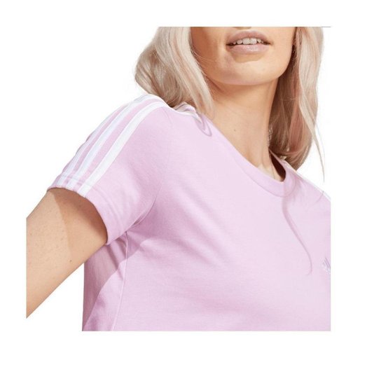Camiseta Feminina  Adidas 3 stripes Lilás - IM2795