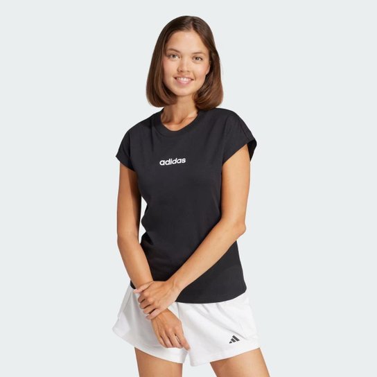 Camiseta Feminina Adidas Essentials Linear - Algodão JC8238