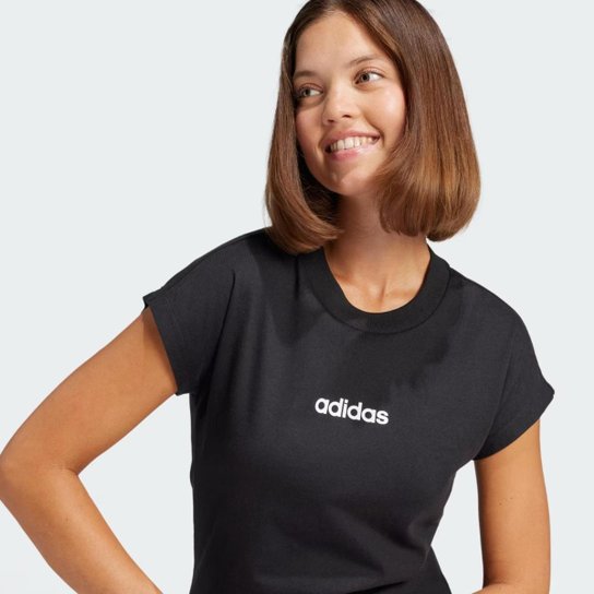 Camiseta Feminina Adidas Essentials Linear - Algodão JC8238