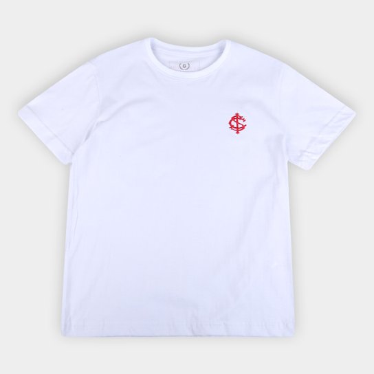 Camiseta Infantil Internacional Escudo Retrô Mania - Branco