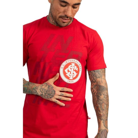 Camiseta Internacional Oficial Linha Torcedor Algodão Masculina