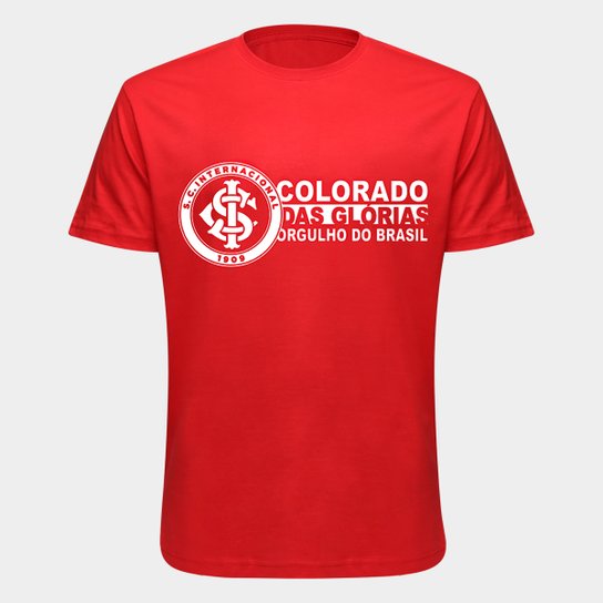 Camiseta Internacional Orgulho do Brasil Masculina - Vermelho