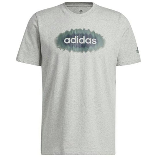 Camiseta Malha Adidas Masculina Linear Algodão Estampada
