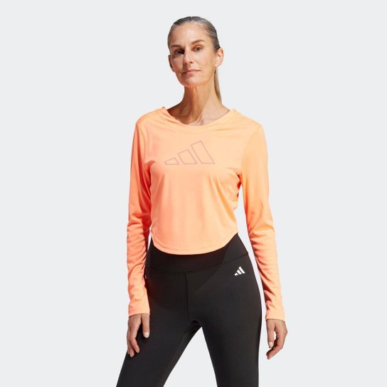 Camiseta Manga Longa Treino Hyperbright-Laranja Adidas