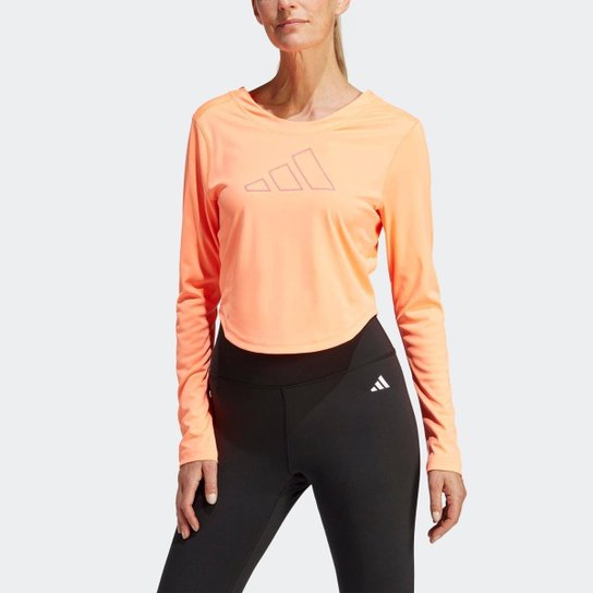 Camiseta Manga Longa Treino Hyperbright-Laranja Adidas