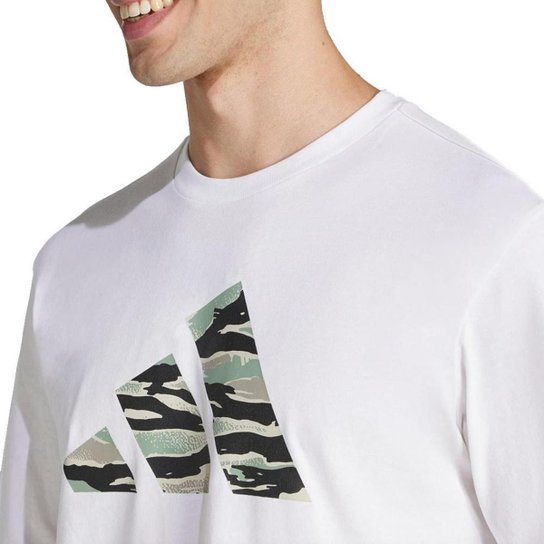 Camiseta Masculina Adidas MC Logo Camuflada Branca - JI6770
