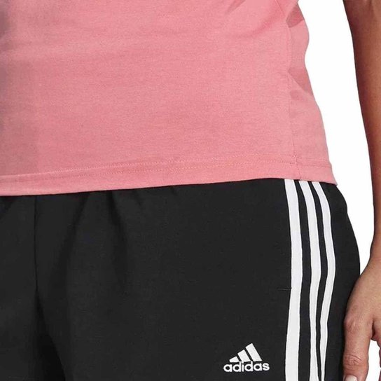 CAMISETA M/C 3 STRIPES JJ7251 - ROSA CLARO/BRANCO M