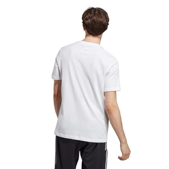 CAMISETA M/C LOGO LINEAR IN7959 - BRANCO/PRETO M