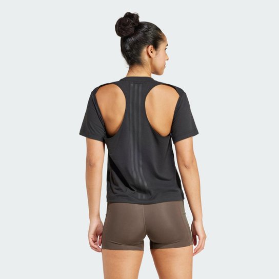 Camiseta Power Back-Cutout Três Listras Adidas Feminina