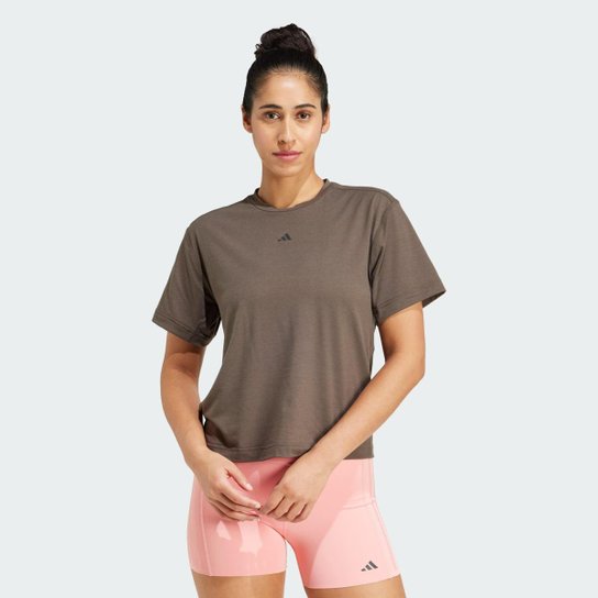 Camiseta Power Back-Cutout Três Listras Adidas Feminina