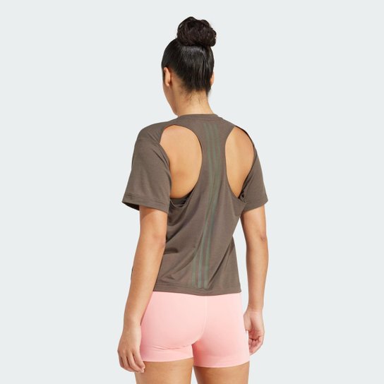 Camiseta Power Back-Cutout Três Listras Adidas Feminina