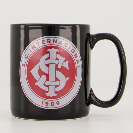 Caneca Internacional Escudo Cerâmica Preto
