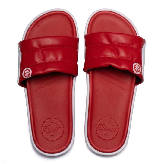 Chinelo Slide Masculino BR Sport Internacional Vermelho/Branco