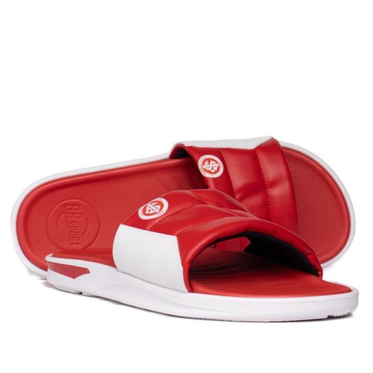 Chinelo Slide Masculino BR Sport Internacional Vermelho/Branco