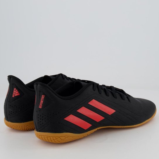Chuteira Adidas Deportivo IN Futsal Preta e Vermelha