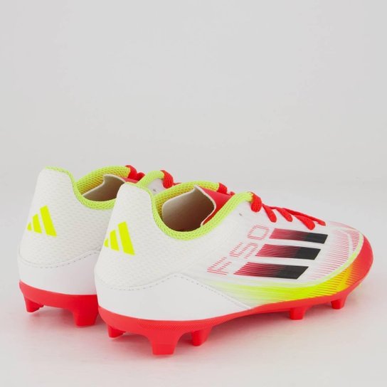 Chuteira Adidas F50 League FG/MG Campo Juvenil Branca