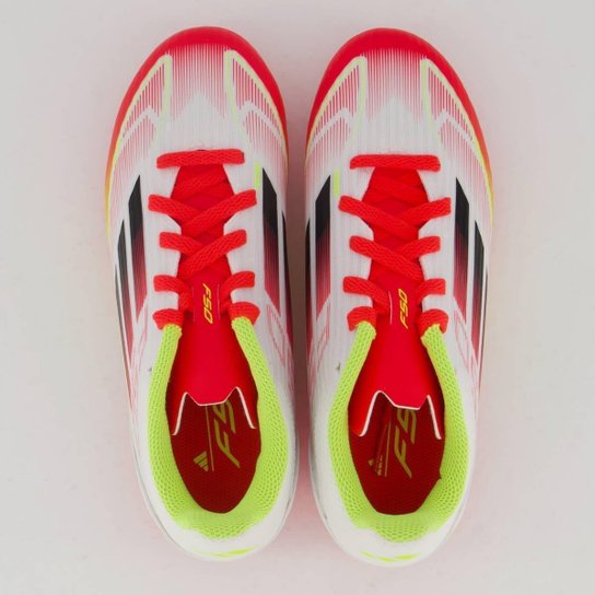Chuteira Adidas F50 League FG/MG Campo Juvenil Branca