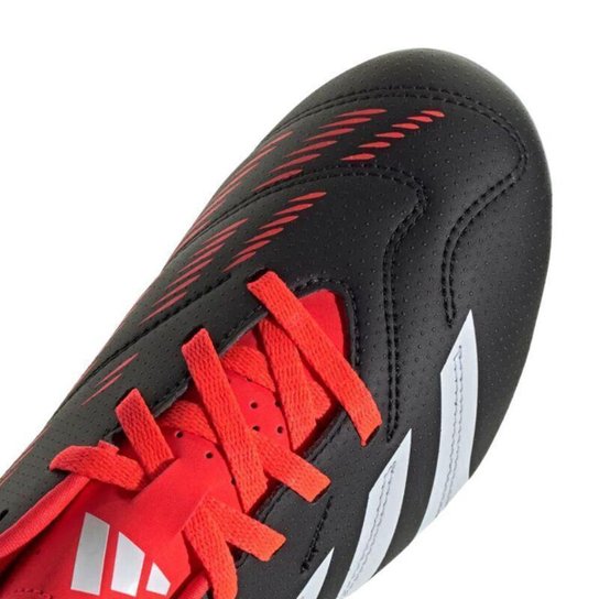 Chuteira Adidas Predator 24 Club Campo Low Jr Preto / Vermelho 28