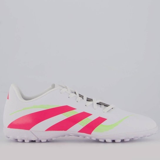 Chuteira Adidas Predator Artilheira 25 Society Branca e Rosa