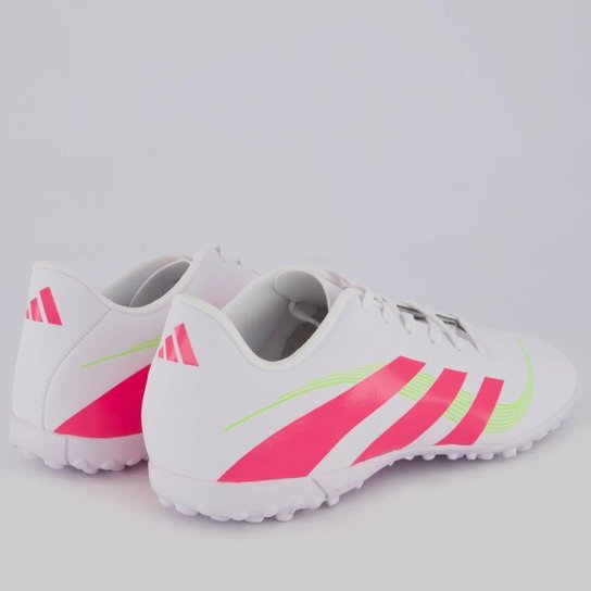 Chuteira Adidas Predator Artilheira 25 Society Branca e Rosa