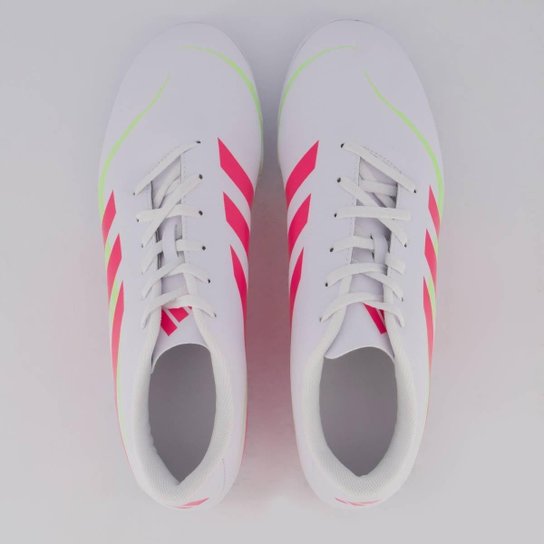 Chuteira Adidas Predator Artilheira 25 Society Branca e Rosa