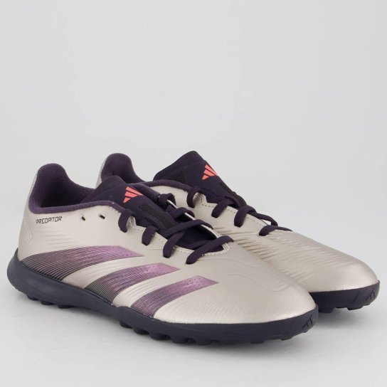Chuteira Adidas Predator League TF Society Juvenil Prata