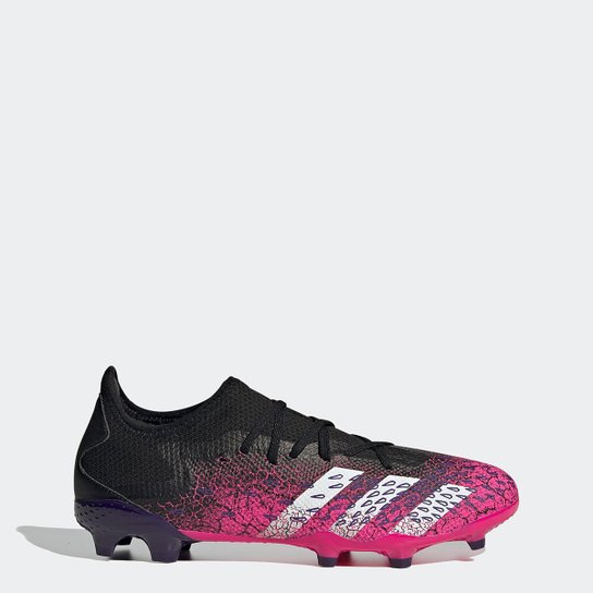 Chuteira Campo Adidas Predator Freak Low 3 - Preto+Pink