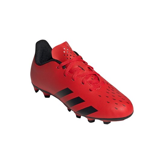 Chuteira Campo Juvenil Adidas Predator Freak 4 - Vermelho+Preto