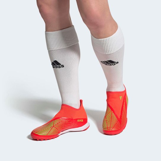 Chuteira Sem Cadarços Predator Edge.3 Society-Laranja Adidas