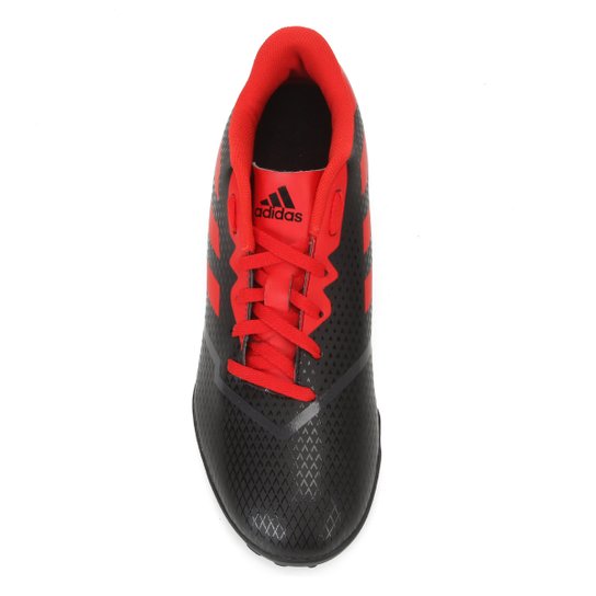 Chuteira Society Adidas Artilheira IV TF - Preto+Vermelho