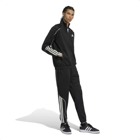 Conjunto Agasalho Adidas Masculino 3 Listras Stadium TS