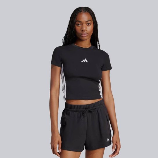 Cropped Adidas 3 Stripes Feminina Preta
