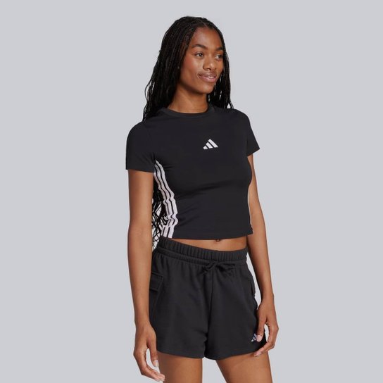 Cropped Adidas 3 Stripes Feminina Preta