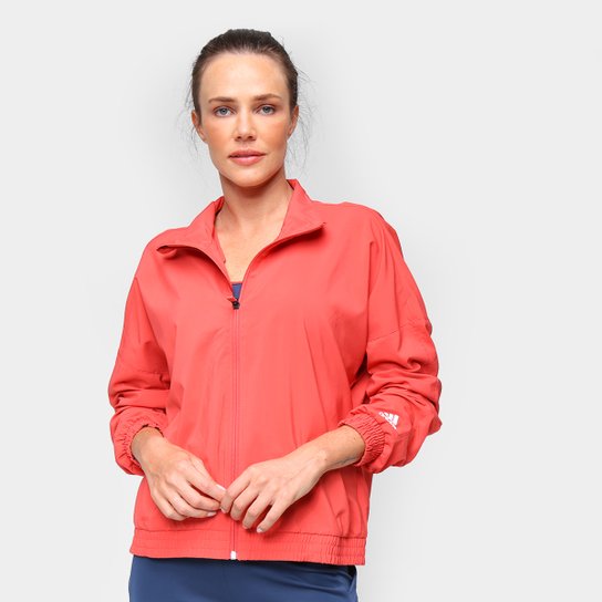 Jaqueta Adidas Badge of Sport Feminina - Vermelho+Branco