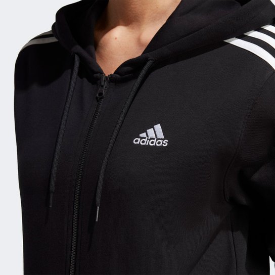 Jaqueta Adidas Moletom Essentials 3 Listras Masculina
