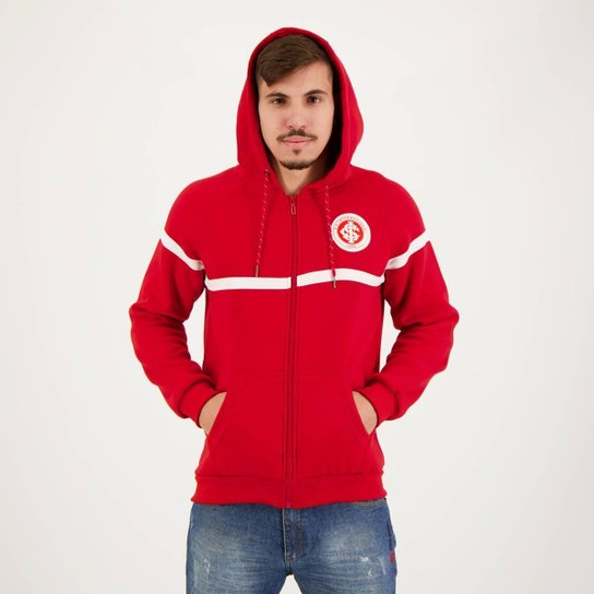 Jaqueta Moletom Internacional Print Vermelha