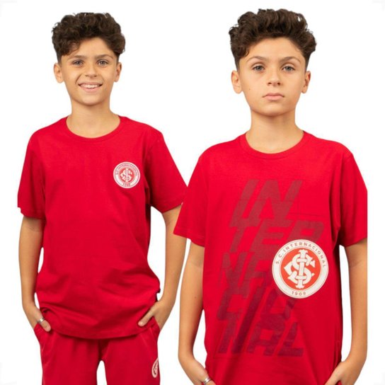 Kit 2 Camisetas Internacional Juvenil Torcedor 100% Algodão