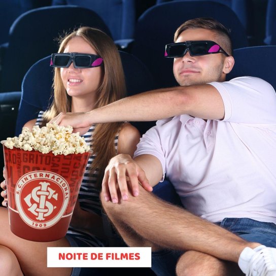 Kit 3U Balde Pipoca Grande Time Escudo Internacional Oficial