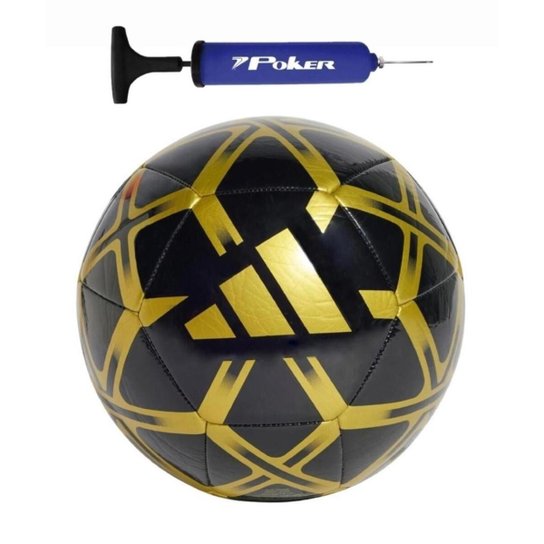 Kit Bola Adidas Futebol de Campo Starlancer Club + Bomba de Ar Azul