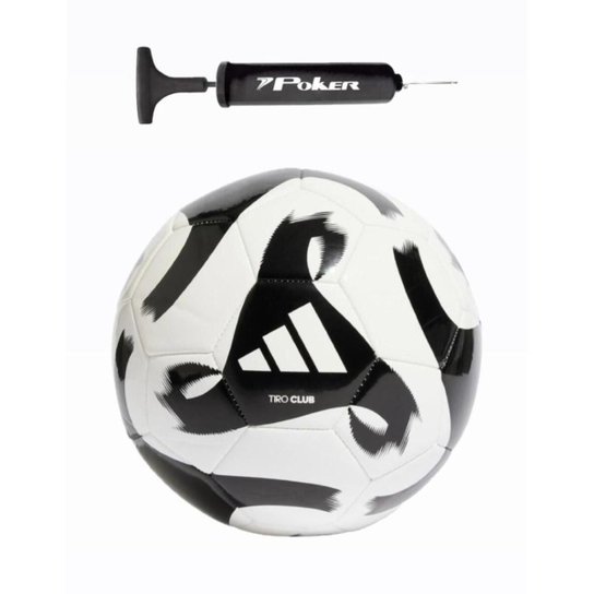 Kit Bola de Futebol de Campo Adidas Club + Bomba de Ar Preta