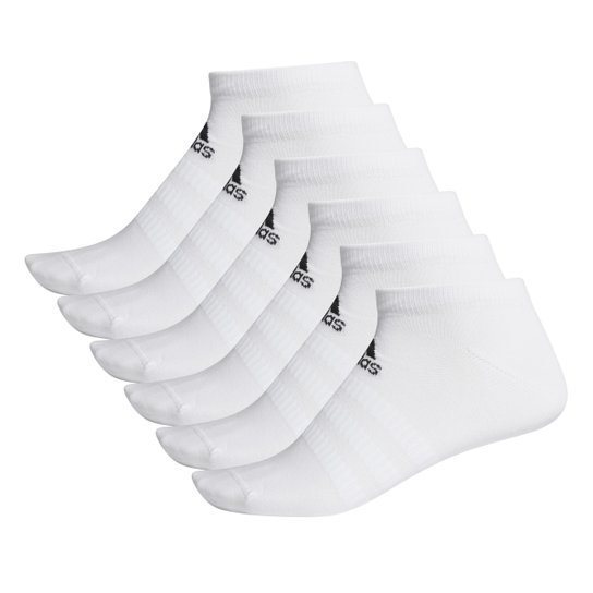 Kit Meia Cano Baixo Adidas Light Low c/ 6 Pares - Branco