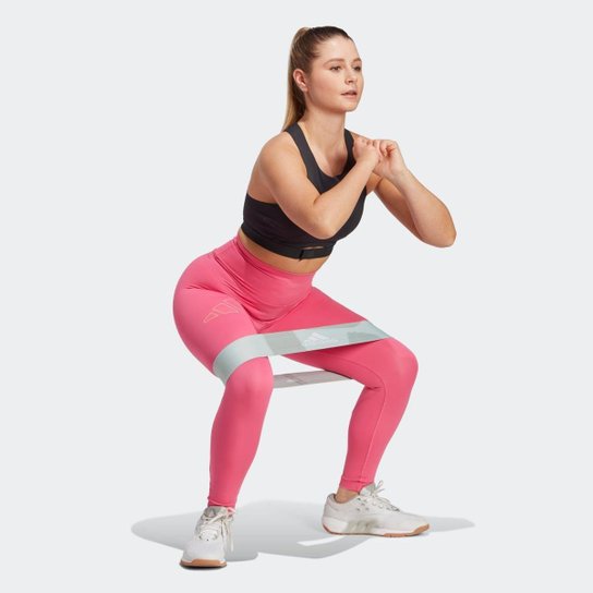 Legging De Treino De Cós Alto OptimeHyperbright-Cinza Adidas