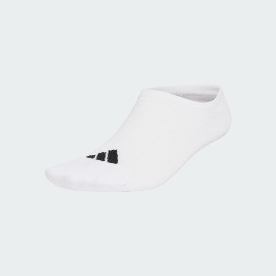 Meia Adidas Finas E Leves Sportswear Malha Elástica No-Show - 3 Pares