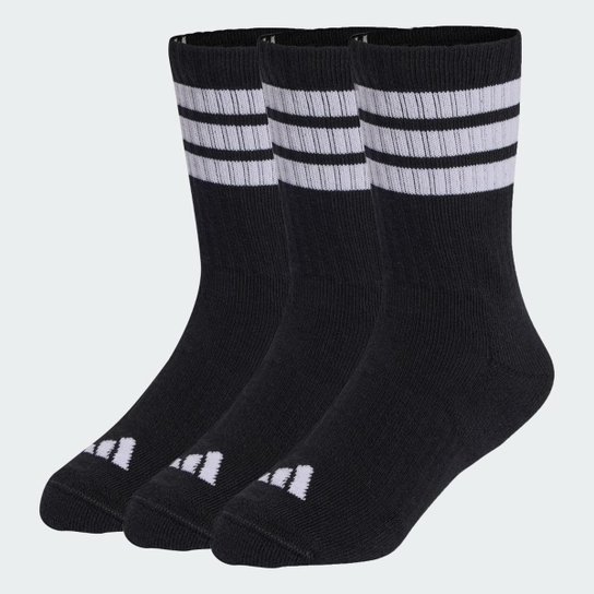 Meias Adidas Acolchoadas Três Listras Infantil (3 Pares)