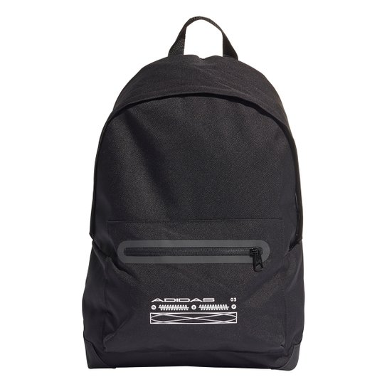 Mochila Adidas Clássica Fabric Tech - Preto+Branco