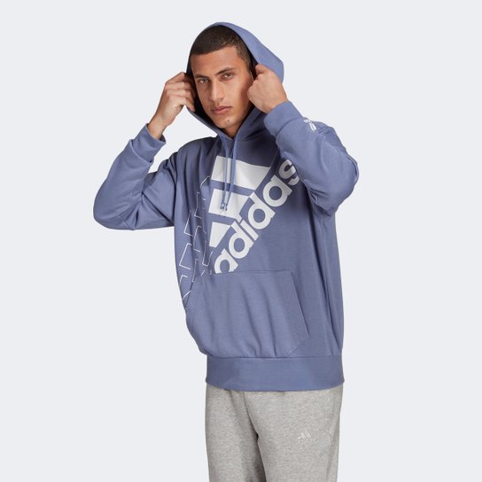 Moletom Adidas Essentials Favourites - Azul Royal+Branco