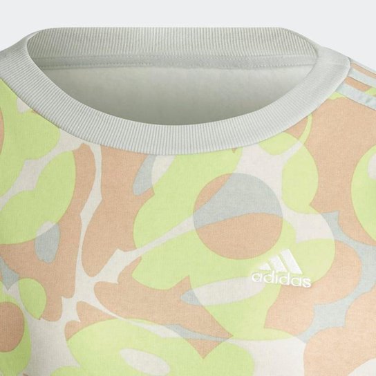 Moletom Adidas Fleece Estampado Floral 3-Stripes IL3034