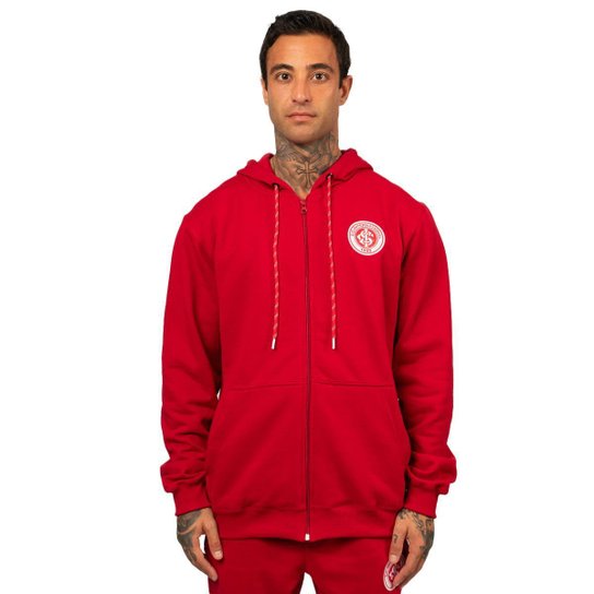 Moletom Canguru Aberto com Ziper Capuz Internacional Oficial